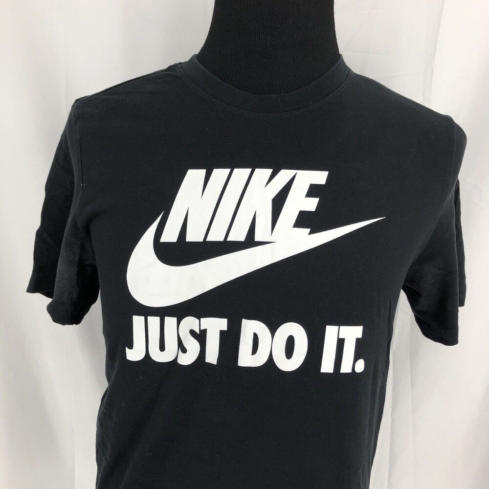 NIKE Tee “JUST DO IT" Black Short Sleeve  T-SHIRT BV1919-00A Medium